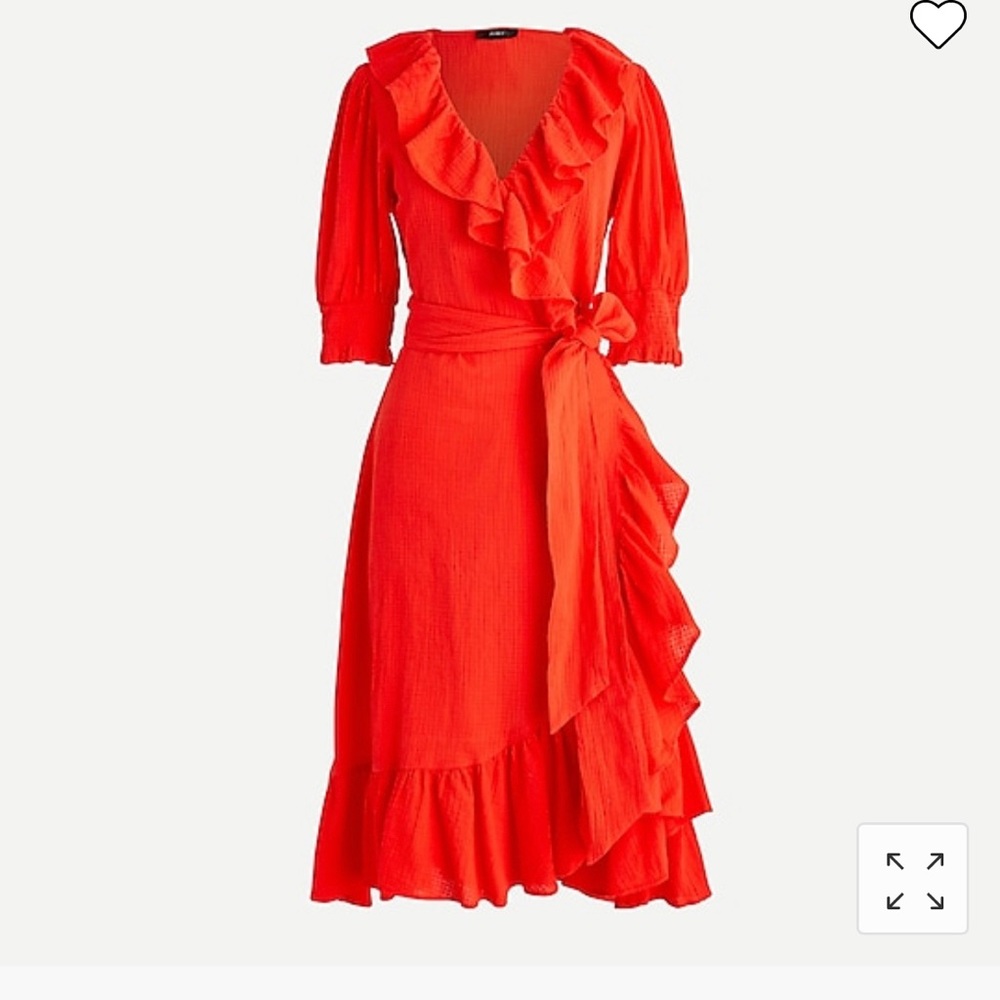 NWT J Crew Crinkle Ruffle Wrap Dress Size S